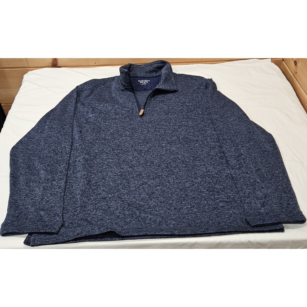 Saddlebred Comfort Flex Quarter Zip Pullover Mens Large NWT Peacoat Blue Sweater